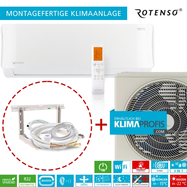 Rotenso Imoto X I26Xi Single-Split Set 3,22 kW inkl. Zubehör für ein Raum bis 75 m3