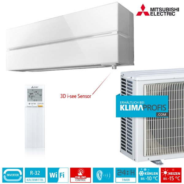 Mitsubishi Electric MSZ-LN50VG2 Diamond R32 Hyper Heating Wandklimageräte-Set - 6 kW
