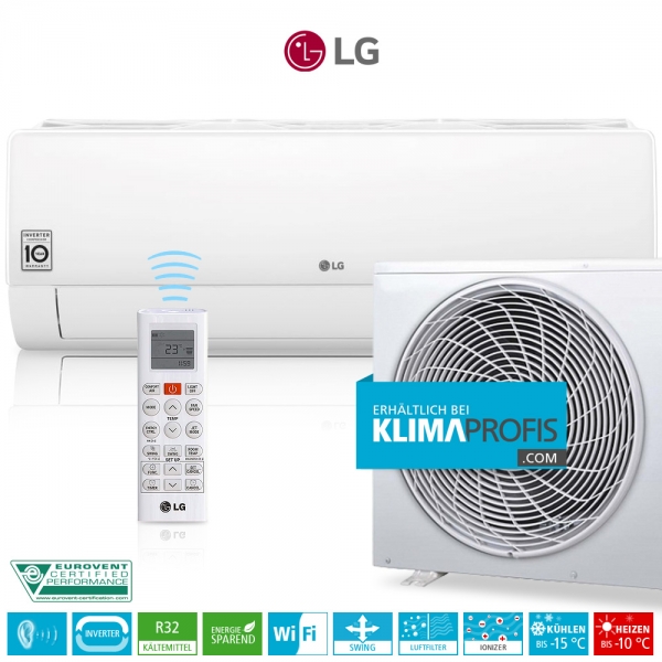 LG Deluxe Dualcool DC24RH WiFi Dual Inverter R32 - Wandklimageräte Set - 7,4 kW