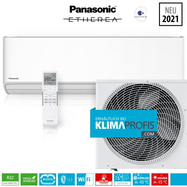 Panasonic Etherea KIT-Z25ZKE WiFi R32 Inverter Plus Klimageräte-Set - 3,5 kW