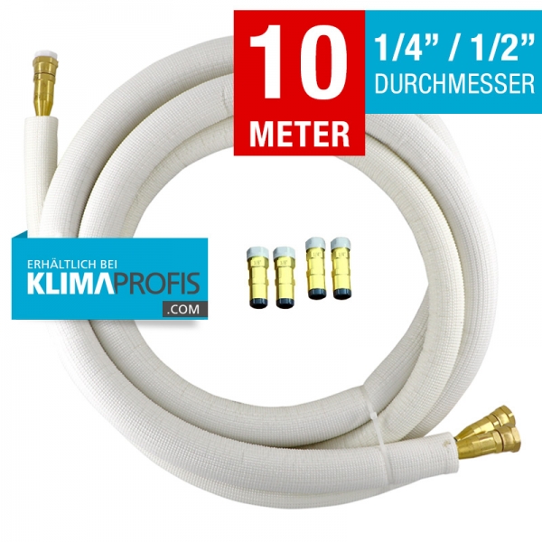 Kältemittelleitung mit selbstschließenden Anschlussarmaturen,halbflexibel, 6/12mm, 10 Meter