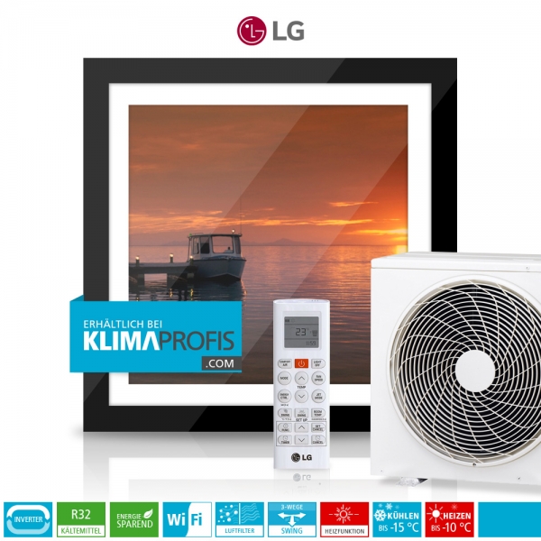 LG ARTCOOL Gallery A09FT Dual Inverter Compressor R32 - Wandklimageräte Set - 3,7 kW
