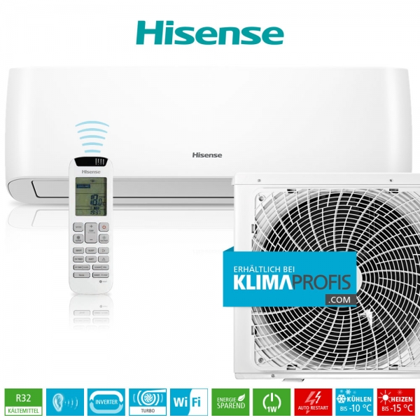 Hisense Energy Pro QE35XV2 R32 WiFi Inverter Wandklimagerät-Set - 4,4 kW