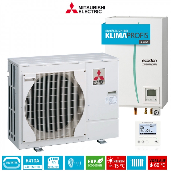 Mitsubishi Wärmepumpen Ecodan Set Mono 7.1 - 3,3 kW mit Hydromodul