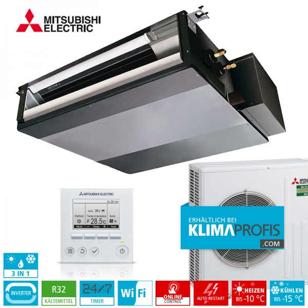 Mitsubishi SEZ-M71DA Kanaleinbauklimageräte Set - 7,1 kW inkl. Kabelfernbedienung