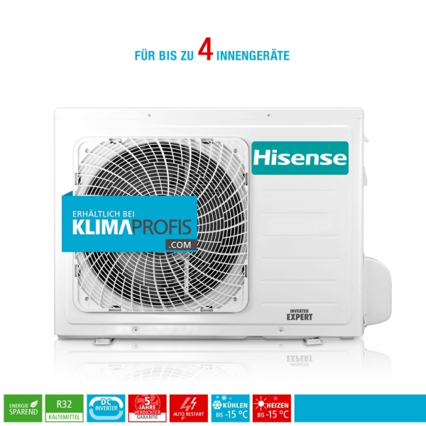 Hisense FreeMatch 4AMW105U4RAA R32 Multisplit Inverter Außengerät 11,5 kW für 4 Innengeräte