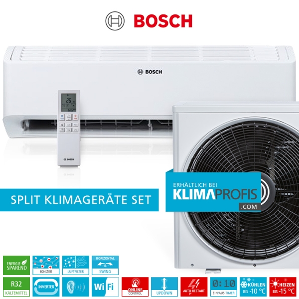 Bosch Climate Class CLC8001i-Set 35 E, R32 WiFi Inverter Single Split Klimaanlage - 4,2 kW