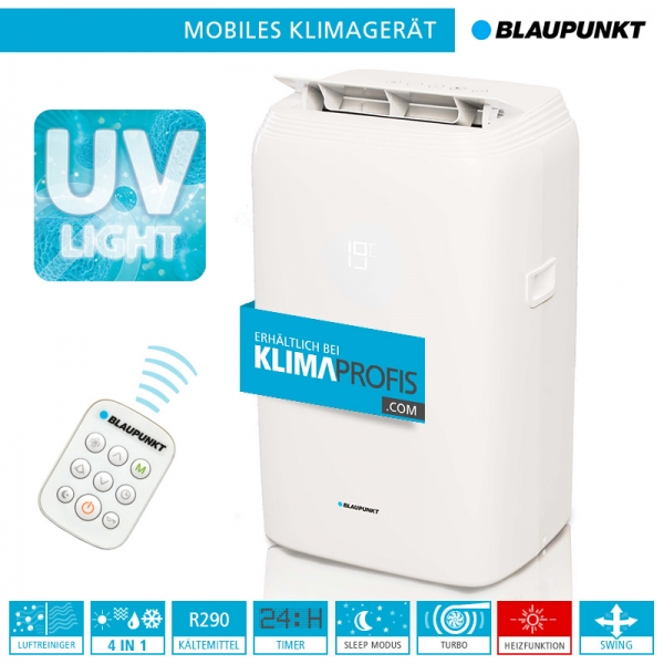 Mobiles Klimagerät Blaupunkt Moby Blue S 1111E UV - 3,2 kW für Räume bis 30 qm