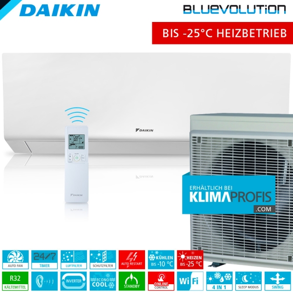 Daikin Perfera FTXTM30R ColdRegion WiFi Inverter Wand-Klimageräte-Set - 4,5 kW