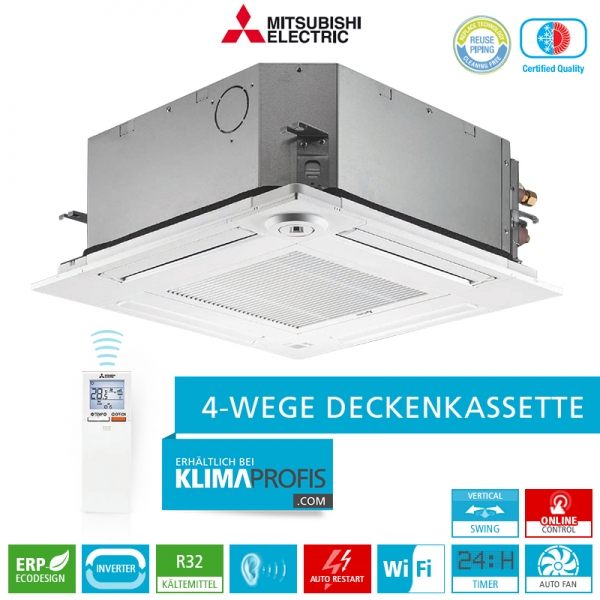 Mitsubishi SLZ-M35FA R32 Multi-Split Inverter 4-Wege-Deckenkassette - 3,5 kW