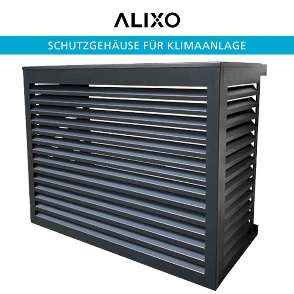 Premium Schutzgehäuse ALX-5610 für Klimaanlage, Alu, lackiert, Anthrazit, 1090x520-670x845 mm
