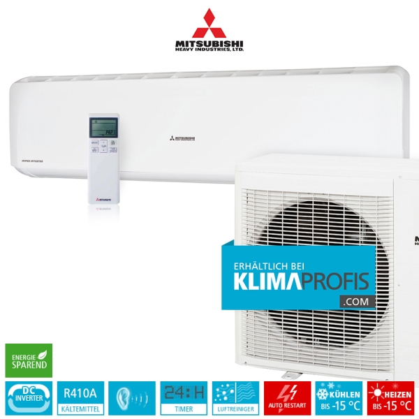 Mitsubishi Heavy SRK71ZR-W Inverter Wandklimageräte-Set - 7,7 kW
