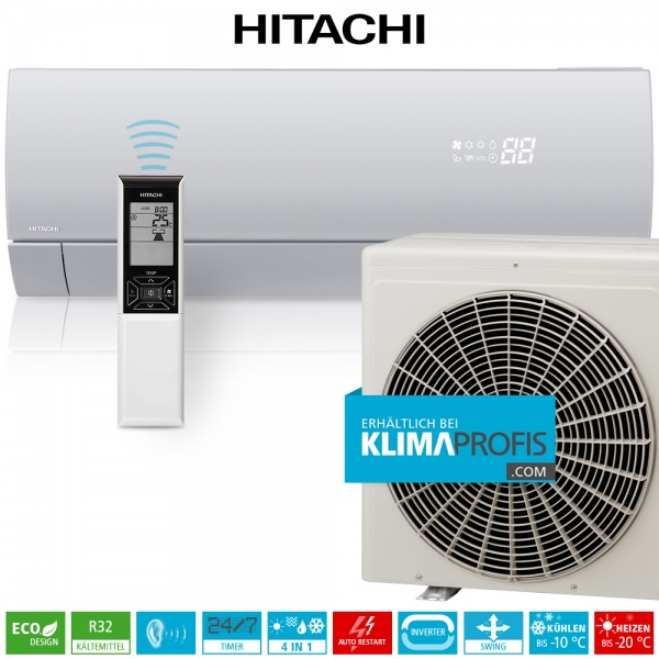 Hitachi Premium RAK-35PSES R32 Inverter Wandklimageräte Set - 4,1 kW