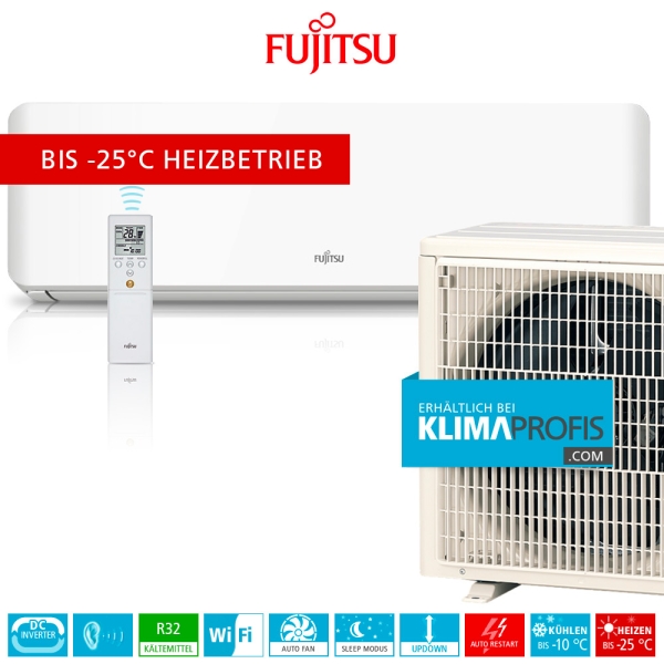 Fujitsu Nordic ASYG-12KMCDN R32 Inverter Slim Excellence Wandklimageräte Set - 4,2 kW