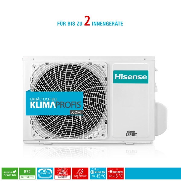 Hisense FreeMatch 2AMW42U4RRA R32 Multisplit Inverter Außengerät 5,5 kW für 2 Innengeräte