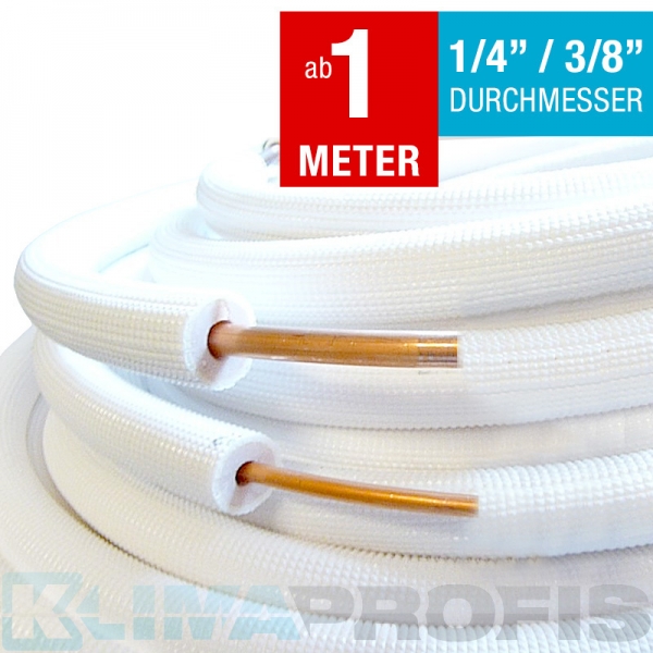 Isolierte Kältemittelleitung, 6/10mm ohne Verschraubung