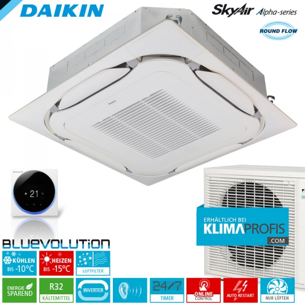 Daikin Roundflow FCAG35B R32 Inverter Zwischendecken-Klimageräte-Set 3,5 kW