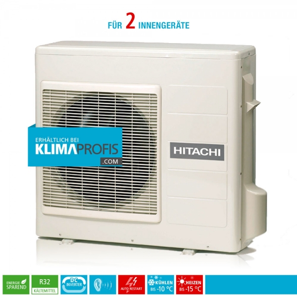 Hitachi Multizone RAM-33NP2E R32 Multisplit Inverter Außengerät 3,8 kW für 2 Innengeräte