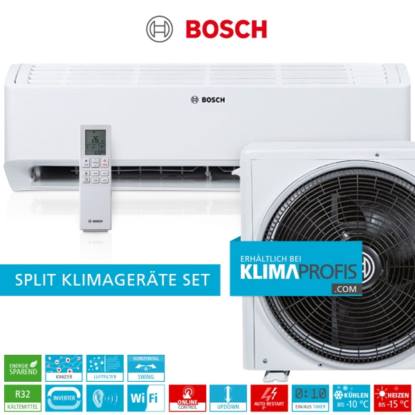 Bosch Climate Class CLC6001i-Set 25 E, R32 WiFi Inverter Single Split Klimaanlage - 3 kW