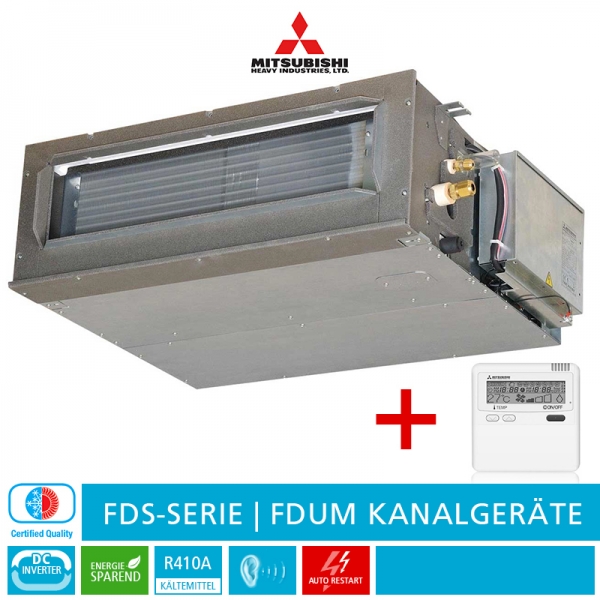 Mitsubishi Heavy FDUM 100 VF Kanalklimagerät, FDS-Serie - 10 kW