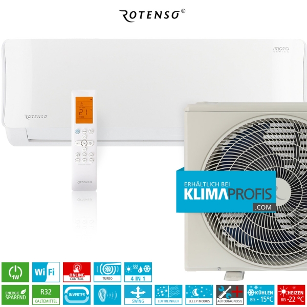 Rotenso Imoto X I26Xi WiFi Inverter Wand-Klimageräte-Set - 3,22 kW