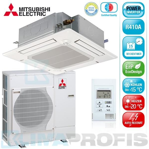 Mitsubishi PLA-ZRP60BA 4-Wege-Deckenkassetten Set A - 6,5 kW