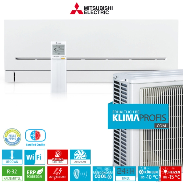 Mitsubishi Electric MSZ-AP60VG WiFi R32 Kompakt Wandklimageräte-Set - 7,3 kW