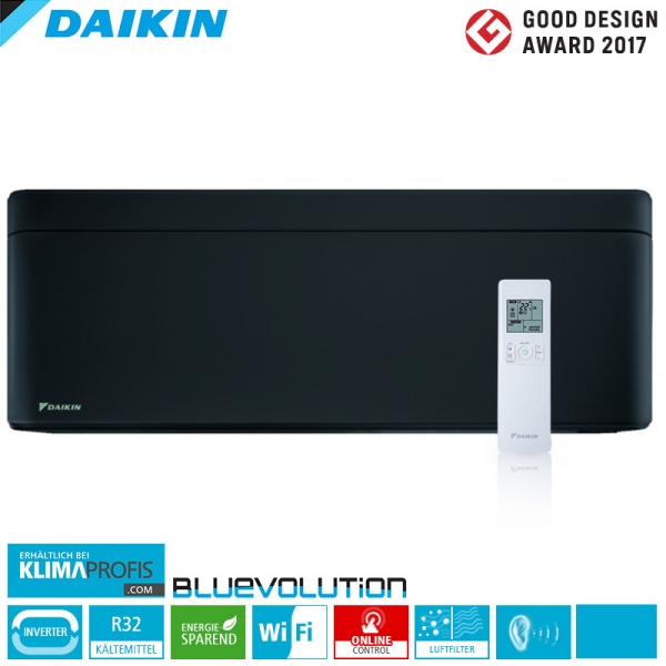 Daikin Stylish FTXA35BB WiFi R32 Multi-Split Wandklimagerät - 3,4 kW, schwarz