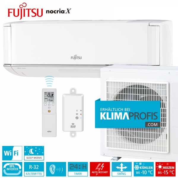 Fujitsu nocria™X ASYG12KXCA Wandklimageräte R32 Premium Inverter Set - 5,3 kW