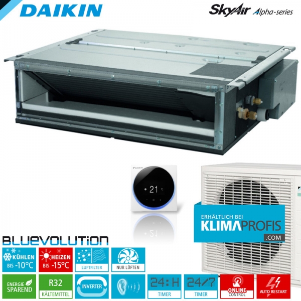 Daikin FDXM25F9 R32 Inverter Kanalklimageräte-Set - 2,4 kW