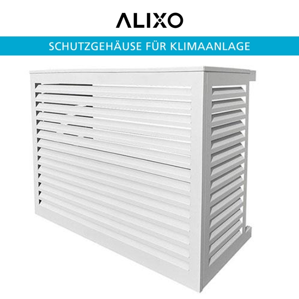 Premium Schutzgehäuse ALX-5610 für Klimaanlage, Alu, lackiert, weiß, 1090x520-670x845 mm