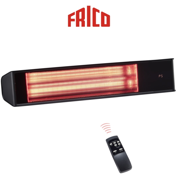 Halogen Infrarot Heizstrahler - Relax Glas Compact, WiFI, Dimmer, IP65, schwarz - 2 kW