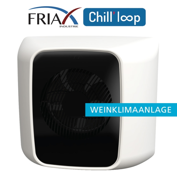 Split Weinklimaanlage Chill&#039;Loop 50 H2OX Vintage für Räume bis 50 cbm, 1050 W, Front: schwarz