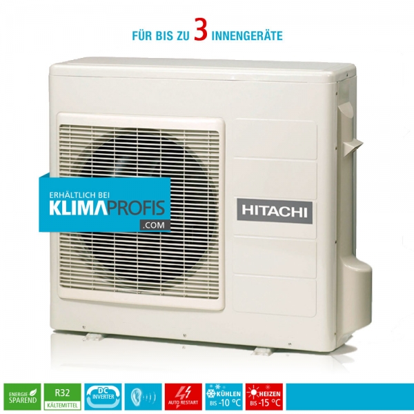 Hitachi Multizone RAM-68NP3E R32 Multisplit Inverter Außengerät 8 kW für 3 Innengeräte