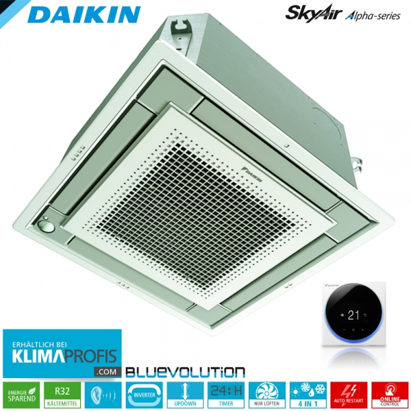 Daikin SkyAir FFA60A9 R32 Inverter Euroraster Deckenkassette silber - 5,7 kW