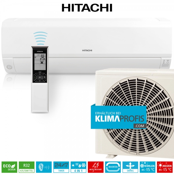 Hitachi Performance RAK-18RPE R32 Inverter Wandklimageräte Set - 2,5 kW