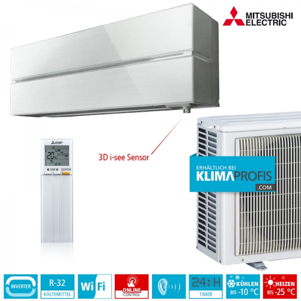 Mitsubishi Electric MSZ-LN25VG2 Diamond R32 Hyper Heating Wandklimageräte-Set - 3,5 kW