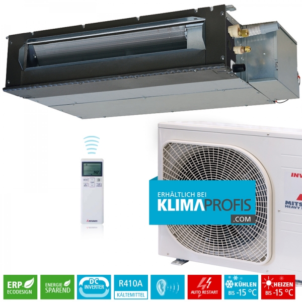 Mitsubishi Heavy SRR 25 ZM-S Inverter Kanalklimageräte-Set - 3,3 kW
