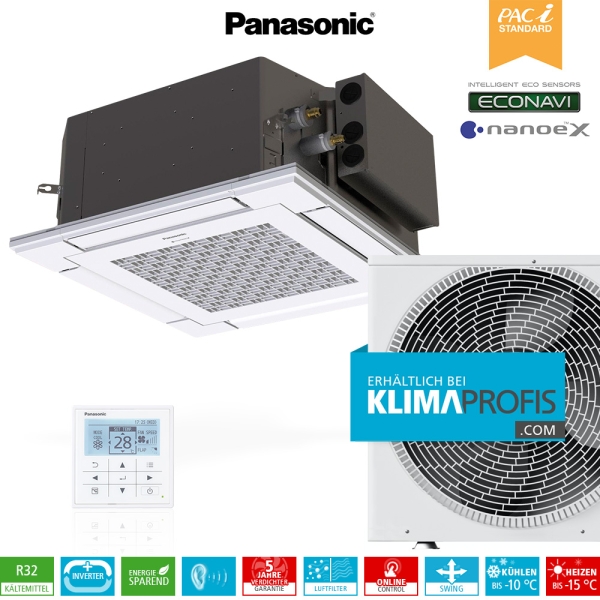 Panasonic S-36PY3E PACi Standard Single-Split Deckenkassetten Set - 4 kW