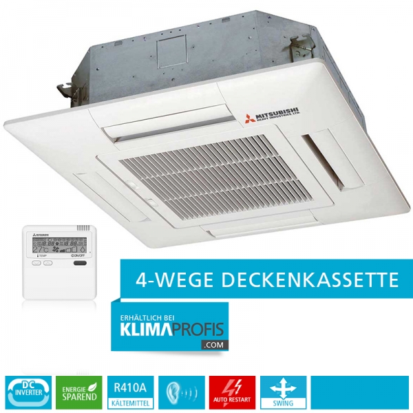 Mitsubishi Heavy FDTC 25 VF Multi-Split Inverter 4-Wege-Deckenkassette - 2,5 kW
