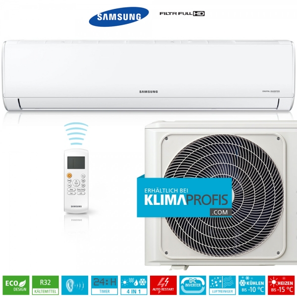 Samsung AR3500 AR 12 R32 Wandklimageräte Set, 4,2 kW, Full HD-Filter